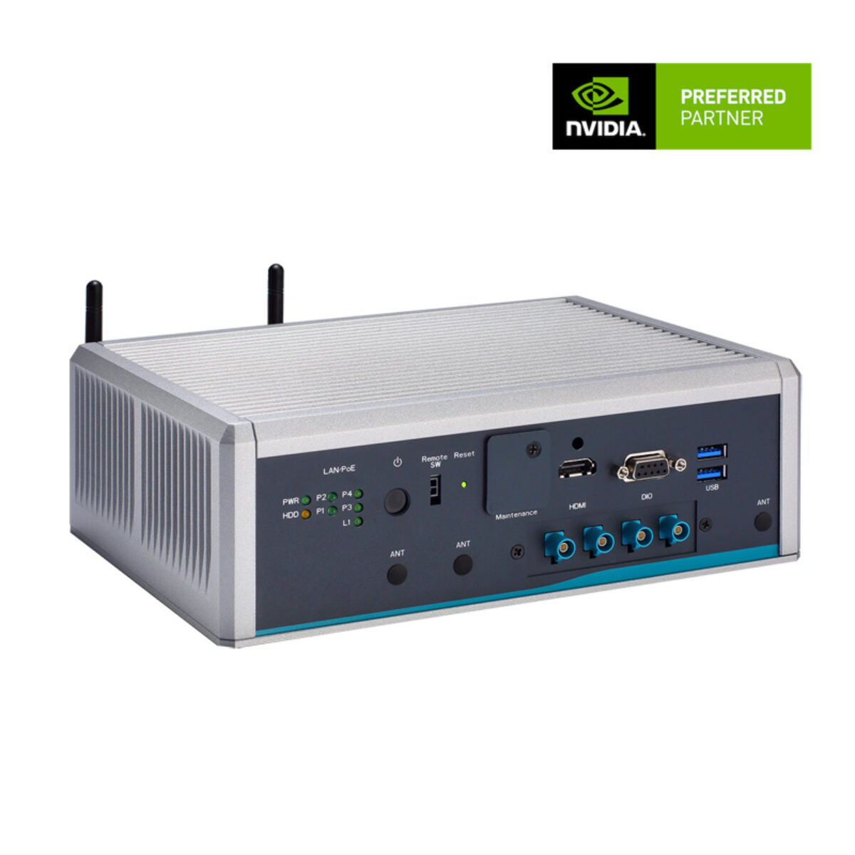 Axiomtek AIE900-XNX NVIDIA Jetson Xavier NX Wide Temperature AMR Computer with 4x PoE GbE