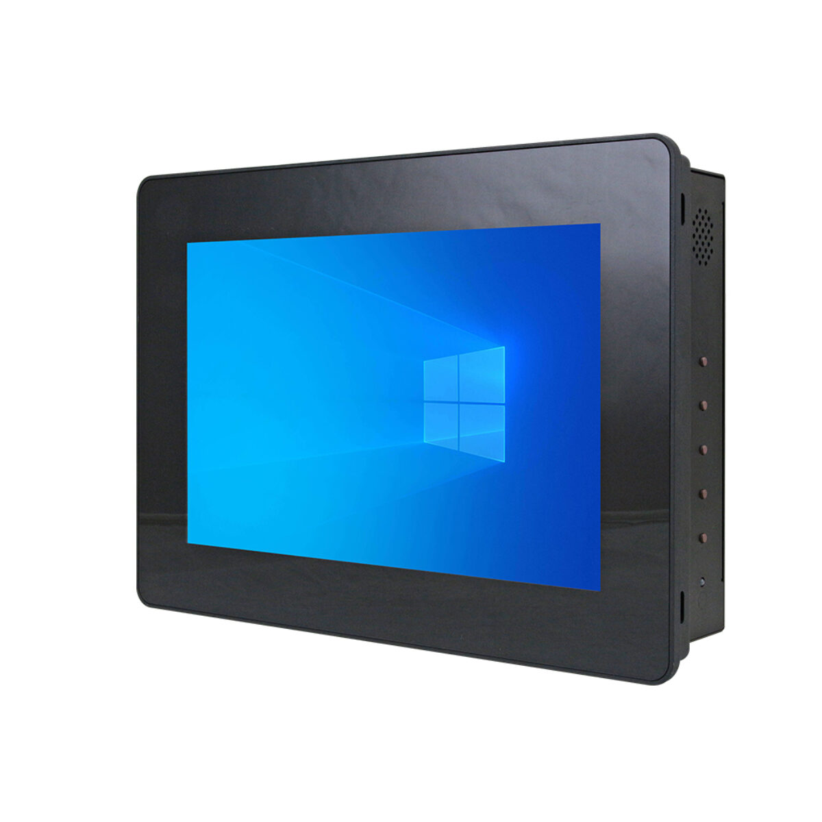 Avalue ARC-10W00 touch monitor, front three-quarter view of the 10.1-inch screen in a black bezel
