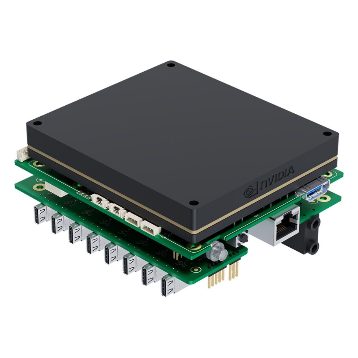 Yuan ARC6N0 AGX-8USBC Jetson carrier board, angled view