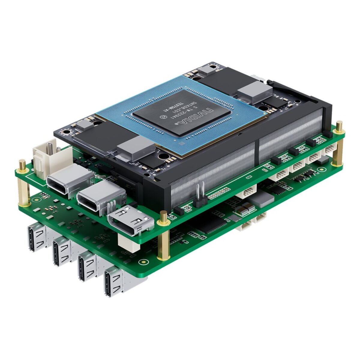 Yuan ARC6N0 NX-4USBC Jetson carrier board, angled view