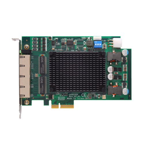 AX92320 4 Port M12 10GbE PoE+ Intel X710-AT2 PCIe Frame Grabber