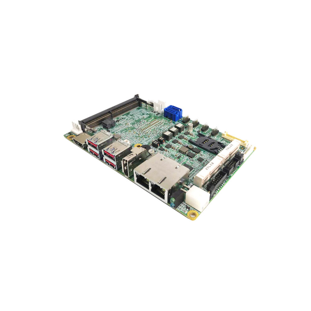 Premio CT-DWL01 SBC, angled view of the component side and rear connectors