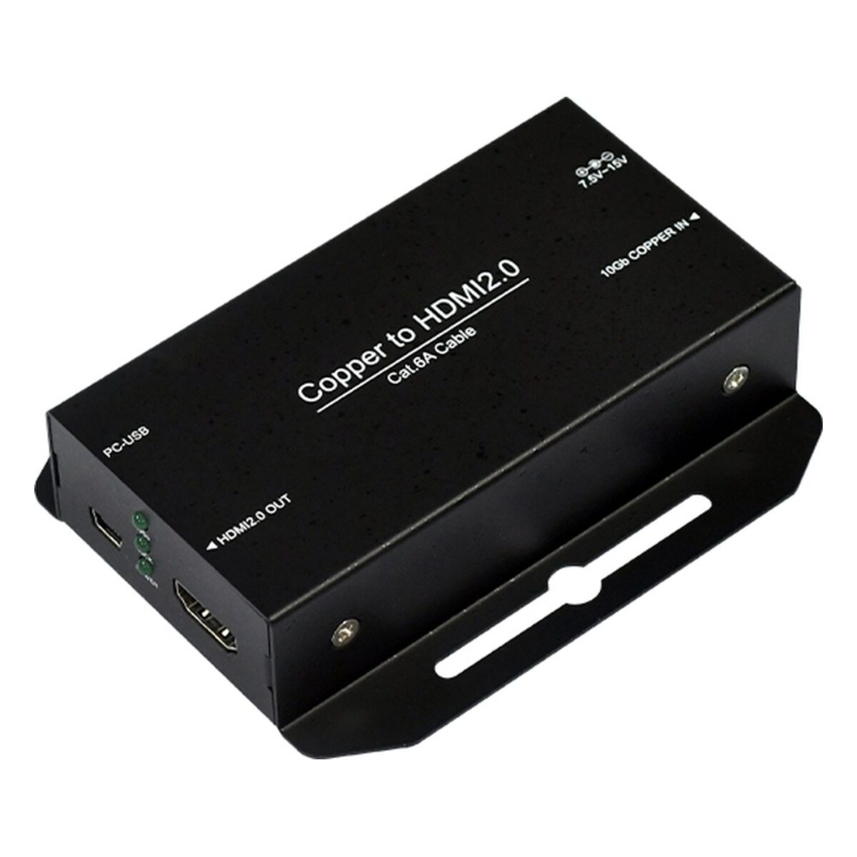 Yuan Copper to HDMI2.0 HDMI extender over copper, angled view