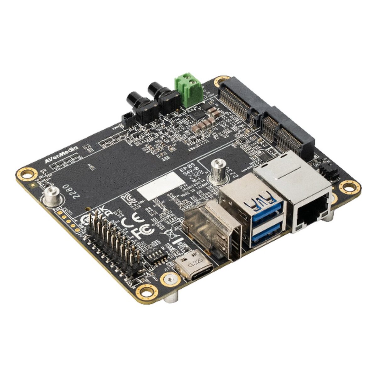AVerMedia D133 NVIDIA Jetson carrier board, angled top view