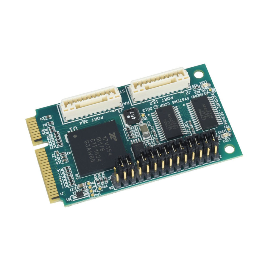 DS-MPE-SER4M Rugged High-Speed 4-Port Serial mPCIe Card with Latching Connectors