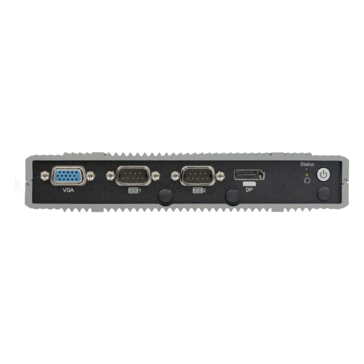 DFI EC700-AL 2 LAN build front panel with VGA, two COM and DisplayPort