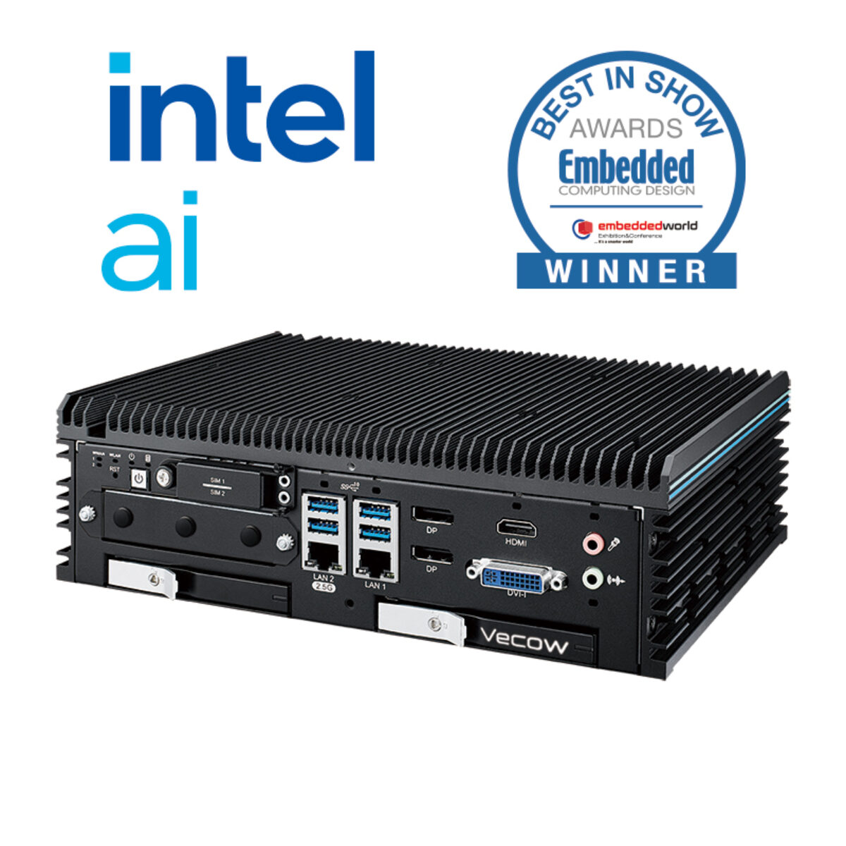 Vecow ECX-4000 Intel Core Ultra Fanless AI Computers with PoE+ and 10GbE