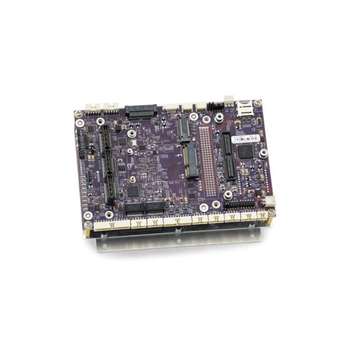 Diamond Systems ELTON Jetson AGX Xavier carrier board, angled top view with Jetson module and heat spreader mounted beneath