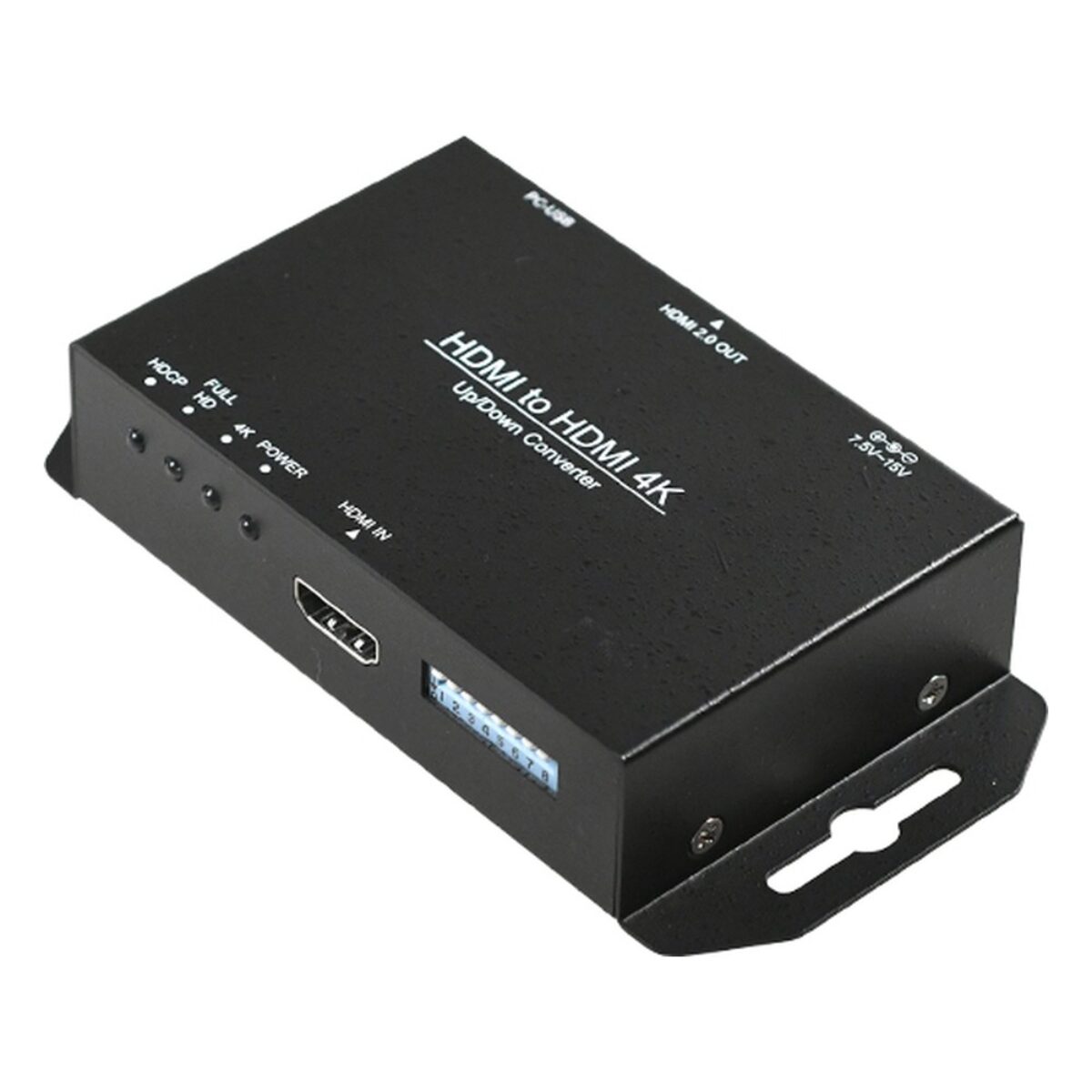Yuan HDMI to HDMI2.0 4K broadcast video converter, angled view