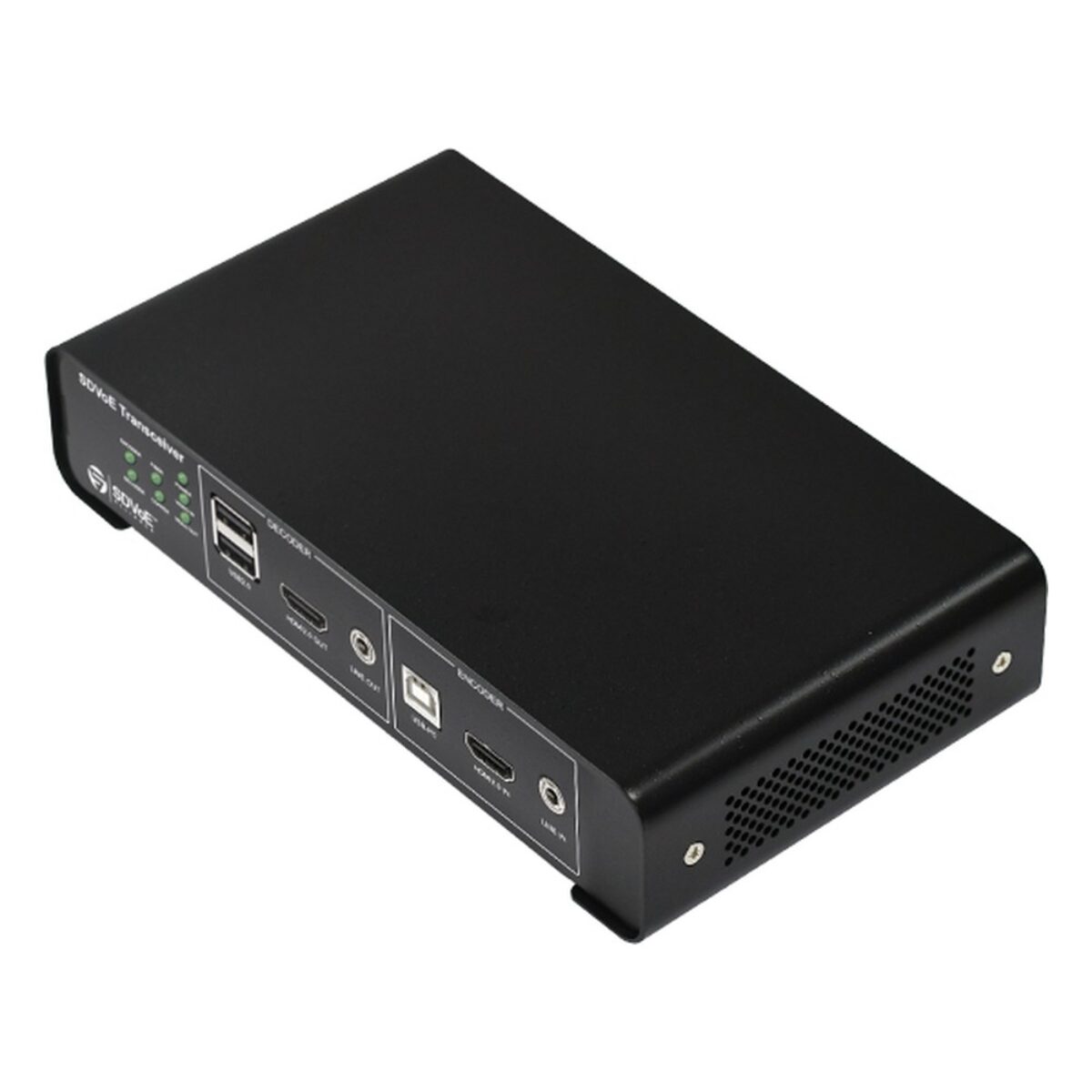 Yuan HDMI2.0 and SDVoE Transceiver encoder and decoder, angled view