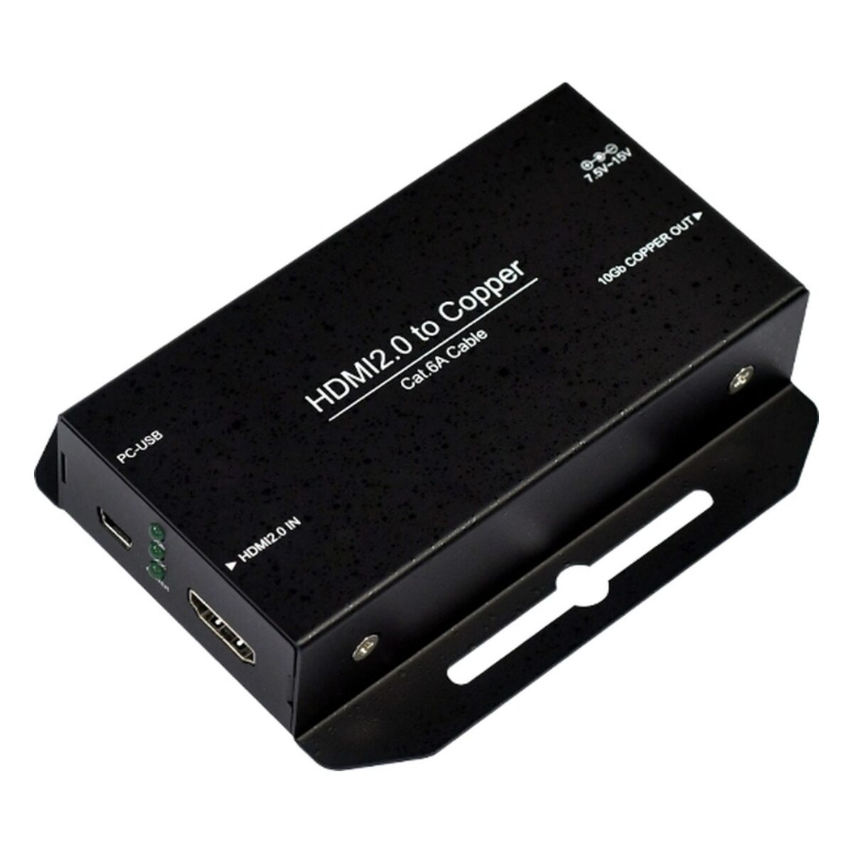 Yuan HDMI2.0 to Copper HDMI extender over copper, angled view