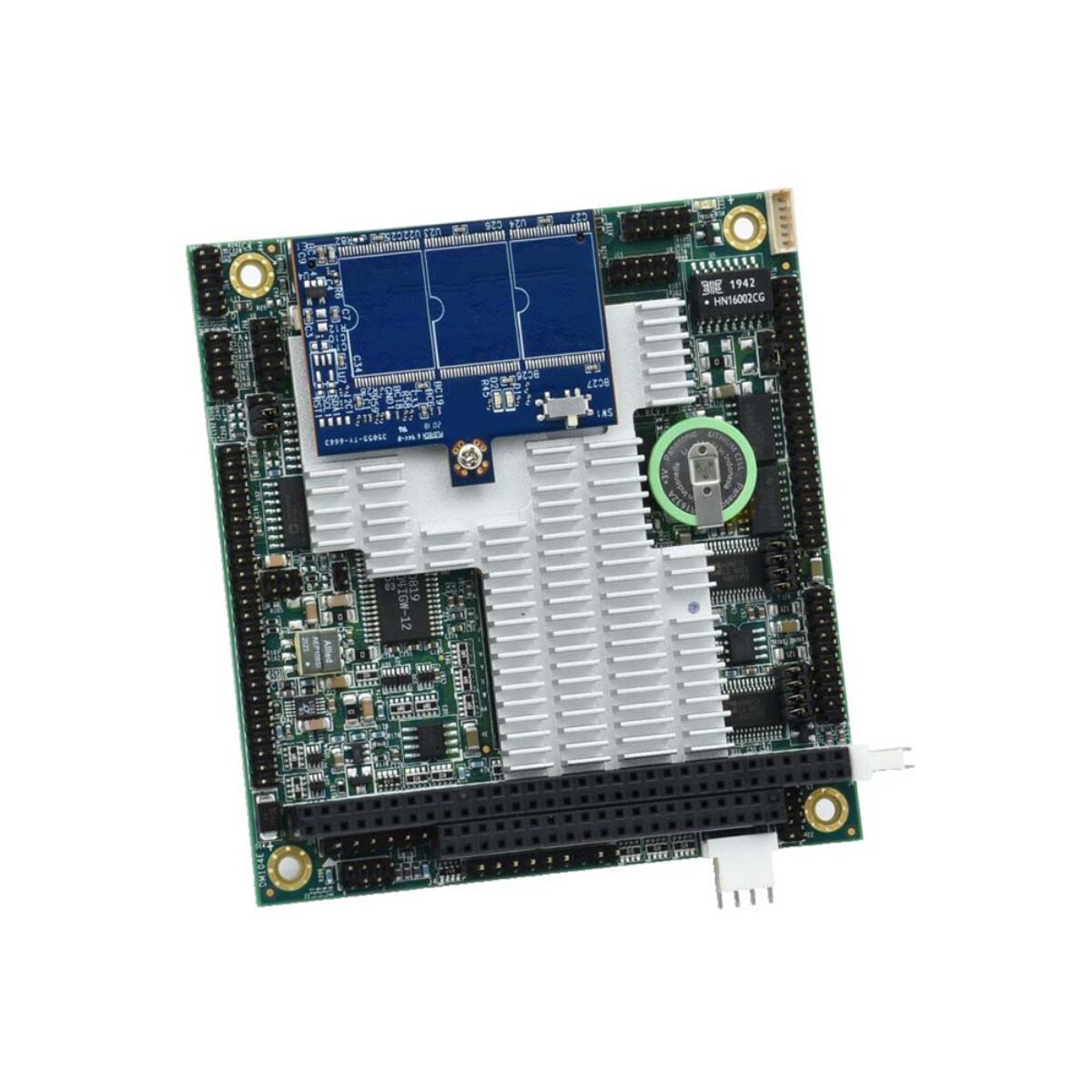 Diamond Systems HELIOS PC/104 SBC with heat sink and a flashdisk module installed