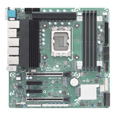 IMB-X1317-10G Intel Arrow Lake-S Core Ultra W880 Micro-ATX Motherboard with 10GbE, Quad LAN and ECC