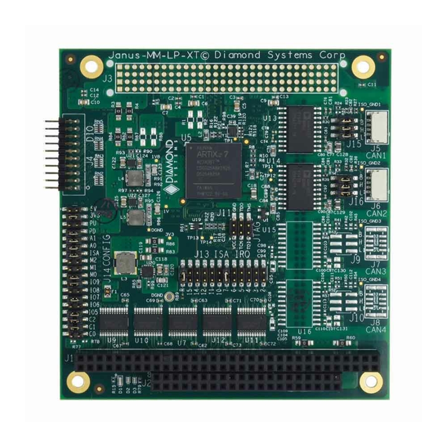 JANUS-MM-LP Quad Channel Isolated CAN Bus PC/104 Plus Module with 16-Channels Digital I/O