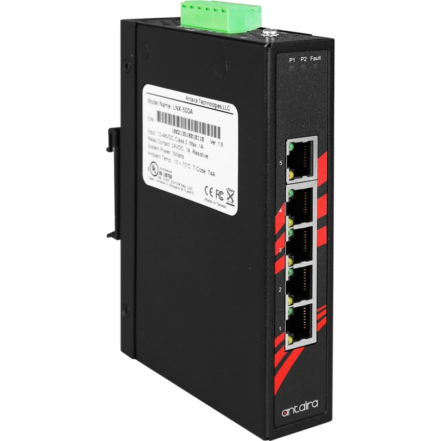 LNX-500AG 5-Port Industrial Extended Temp Gigabit Unmanaged Ethernet Switch