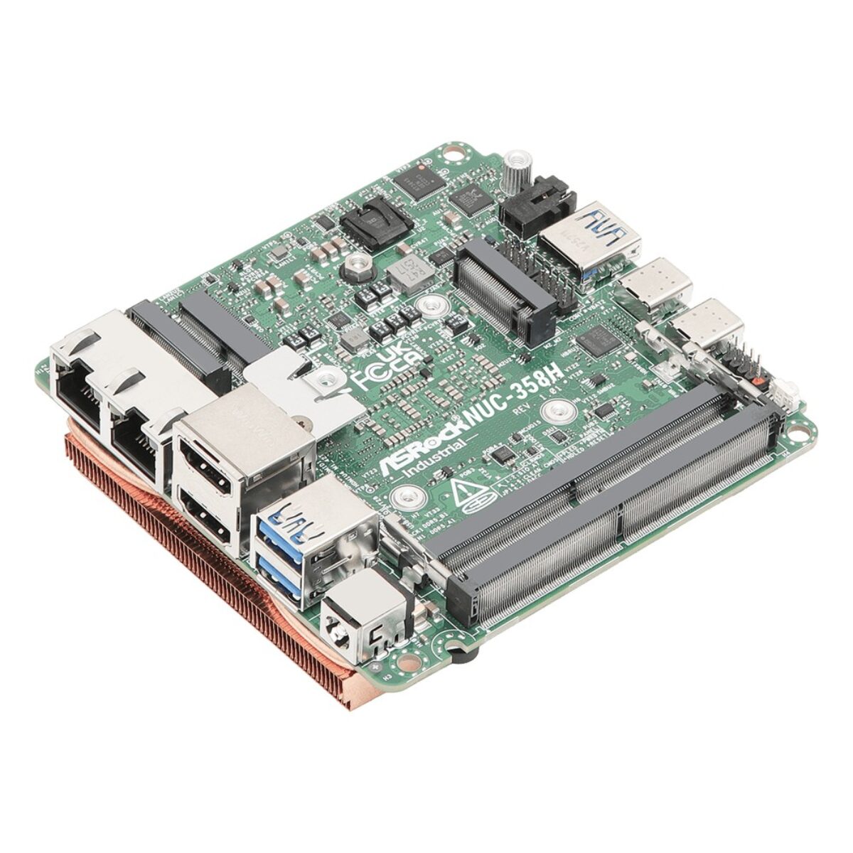 ASRock Industrial NUC-358H angled view