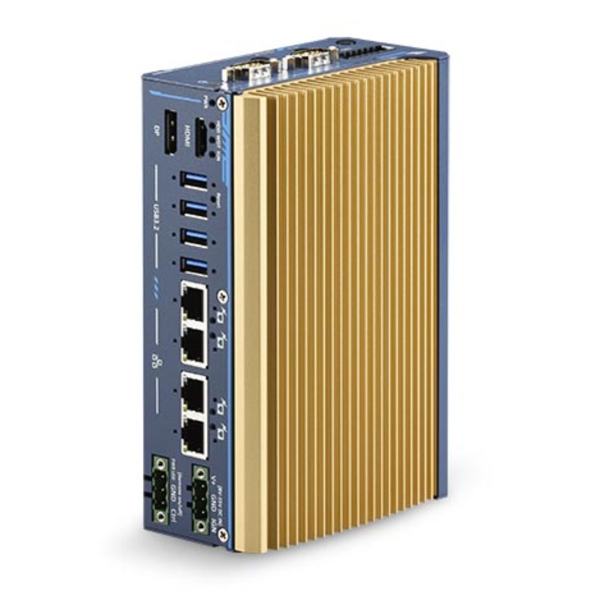 Neousys POC-700 ultra-compact fanless embedded computer, angled view