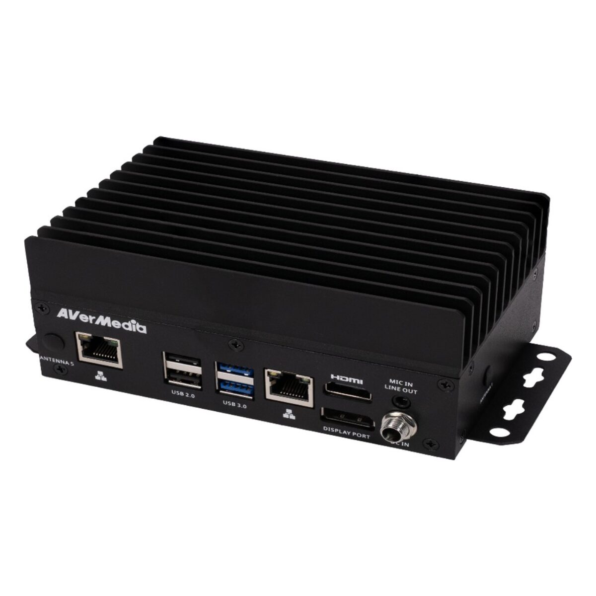 AVerMedia QL501 Box PC fanless Qualcomm box PC, front and side view