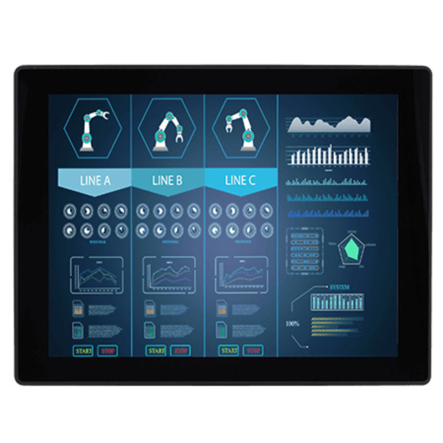 R12L100-PCM2-POE 12.1″ PoE Powered Monitor with Multi-Touch (4:3 XGA, 1024×768)