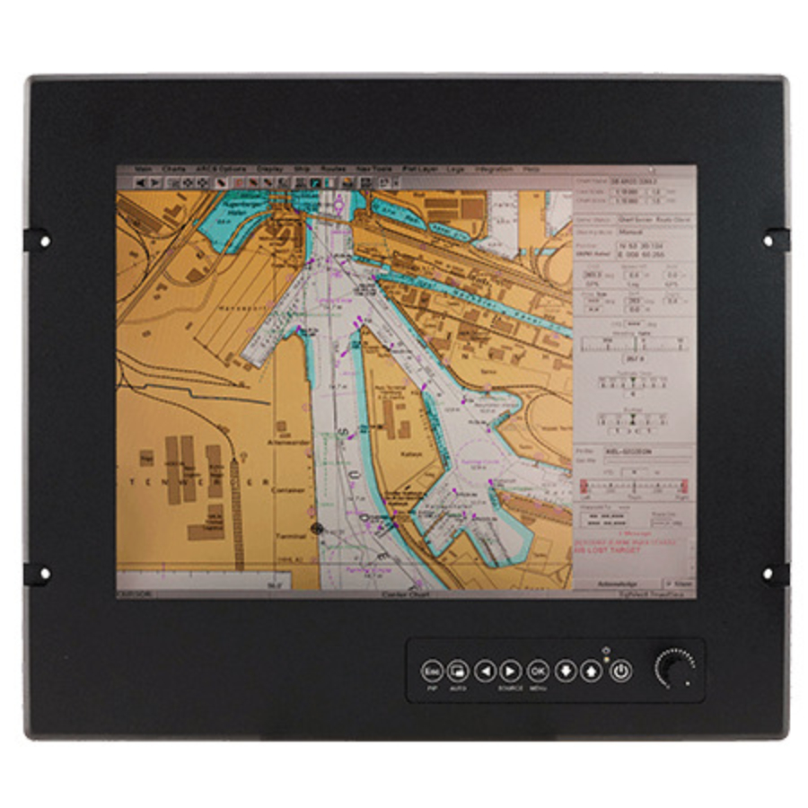 R12L600-MRM2 12.1″ Marine Grade Front IP66 Panel Mount LCD Display with DNVGL/IEC60945