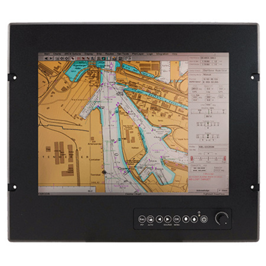 R15L100-MRC3HB 15″ Sunlight Readable Marine LCD Panel Mount Display with DNVGL/IEC60945