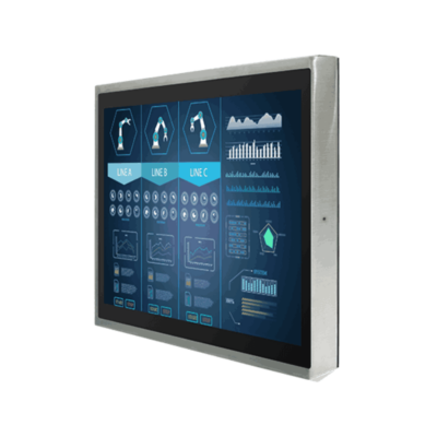 R15L100-SPC369 15″ IP69K Stainless Steel PCAP Touch Monitor with 316 Housing for Washdown