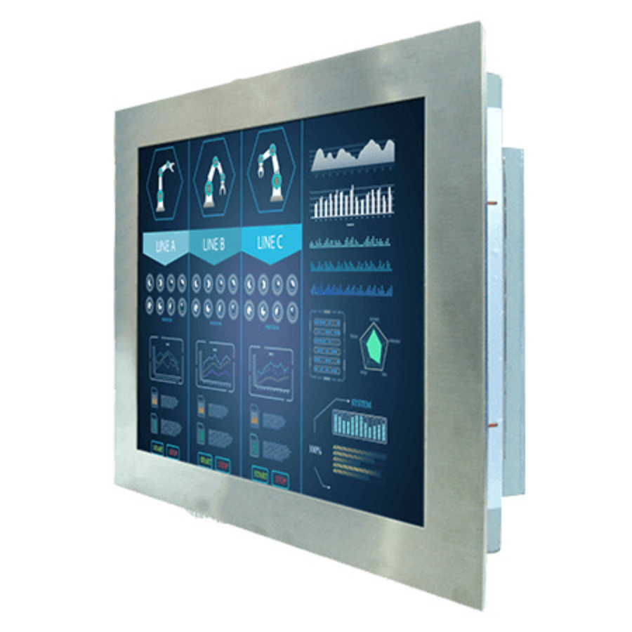 R15L100-STC3 15″ Stainless Steel Panel Mount Touch Display