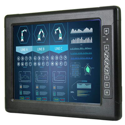 R15L100-VMC3(HB) 15″ Rugged Vehicle Monitor with Resistive Touch, Front IP65 and 10 to 60 V DC