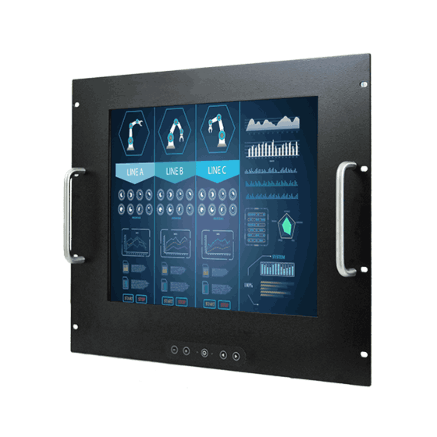 Zigma Rack Screen R17L500-RKM1 : 17″ SXGA Industrial Rack Mount Display | Things Embedded USA
