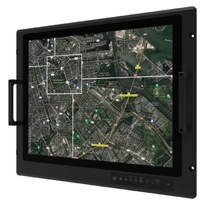 R21L100-MLM1FP 21.3″ Rack Mount PCAP Touch Defense Monitor with 1000 Nit UXGA Panel
