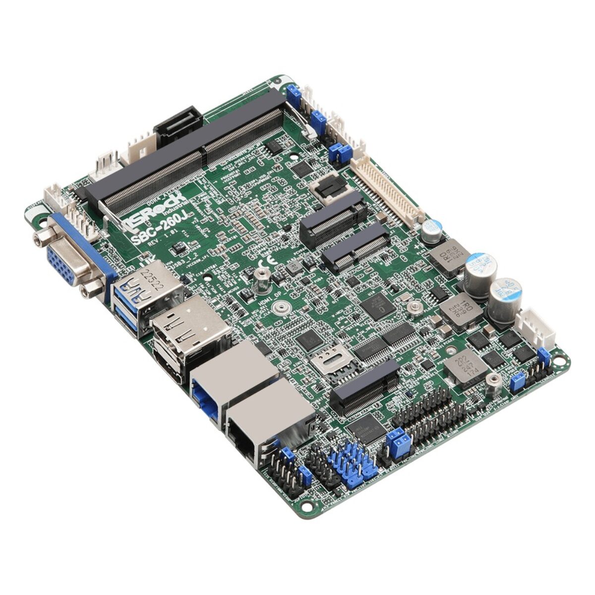 ASRock Industrial SBC-260J angled view