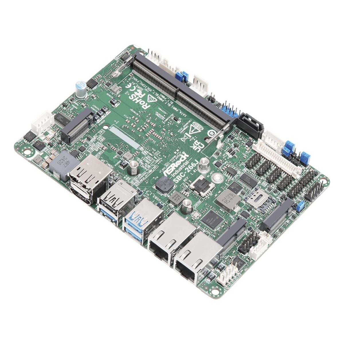 ASRock Industrial SBC-266J angled view