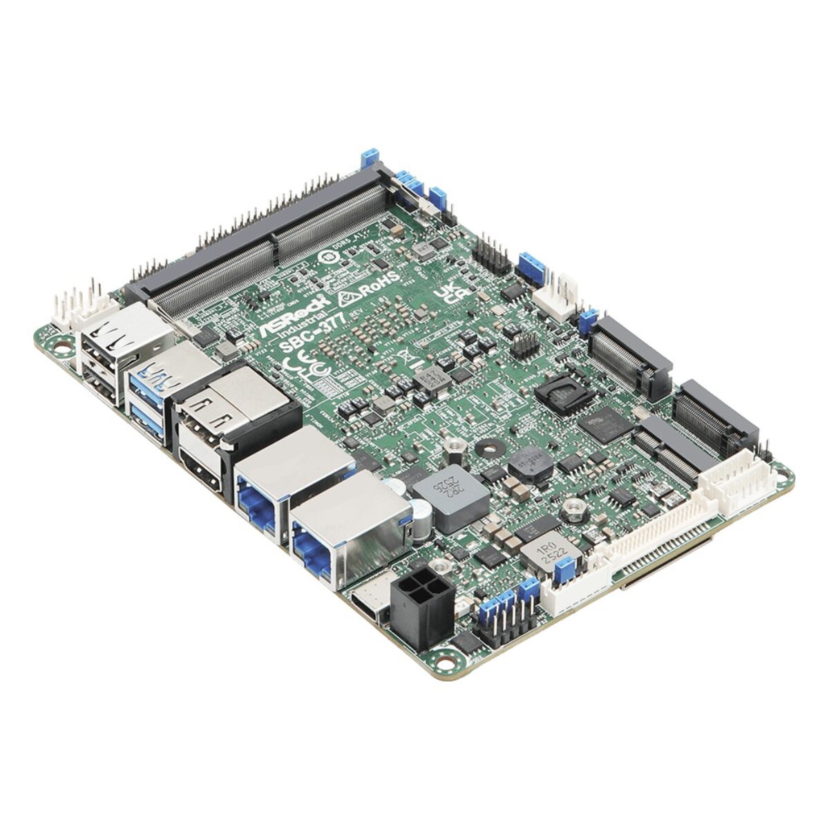 ASRock Industrial SBC-377 angled view