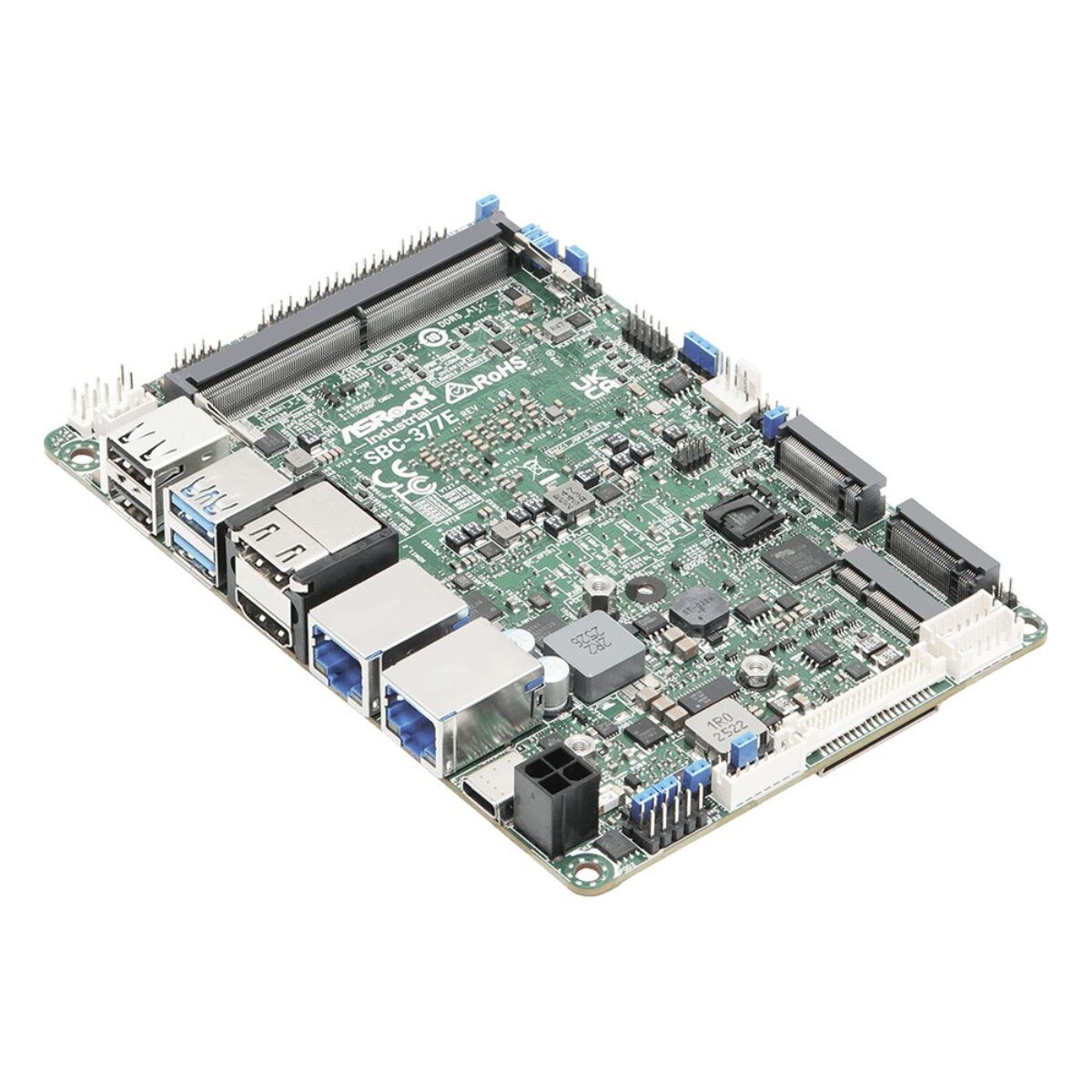 ASRock Industrial SBC-377E angled view