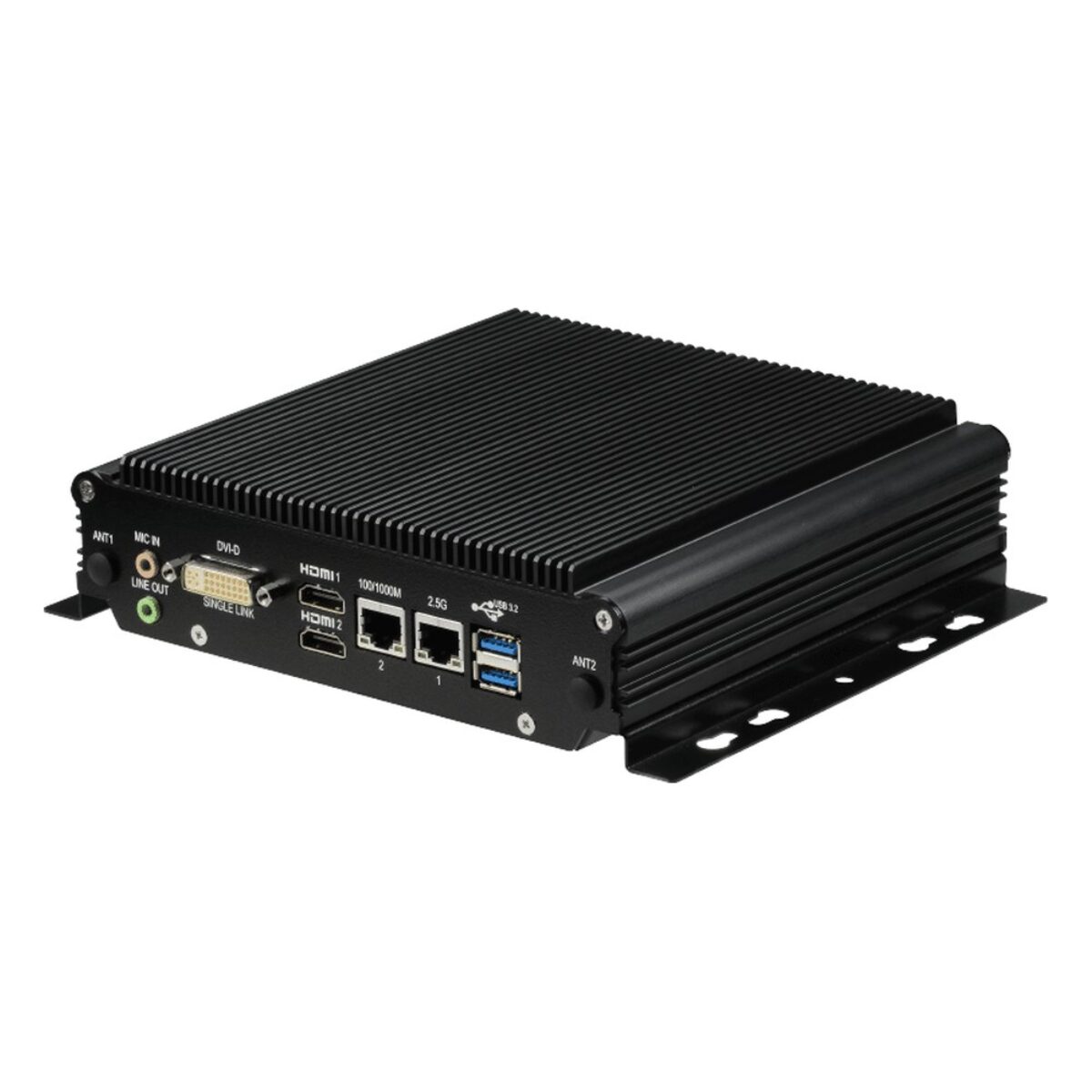 Sintrones SBOX-2622 Intel 11th Gen Core fanless embedded PC, front view