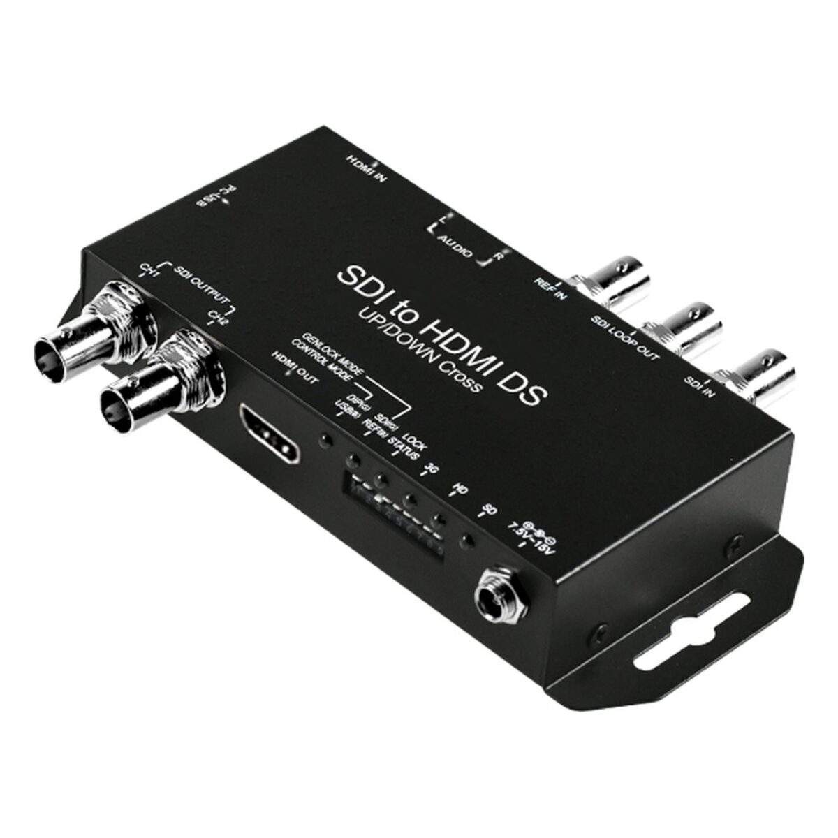 Yuan SDI-HDMI Genlock Cross broadcast video converter, angled view