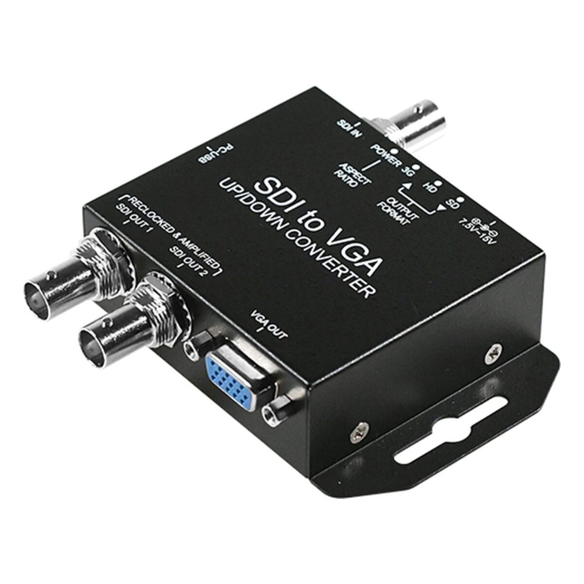 Yuan SDI to VGA-S broadcast video converter, angled view