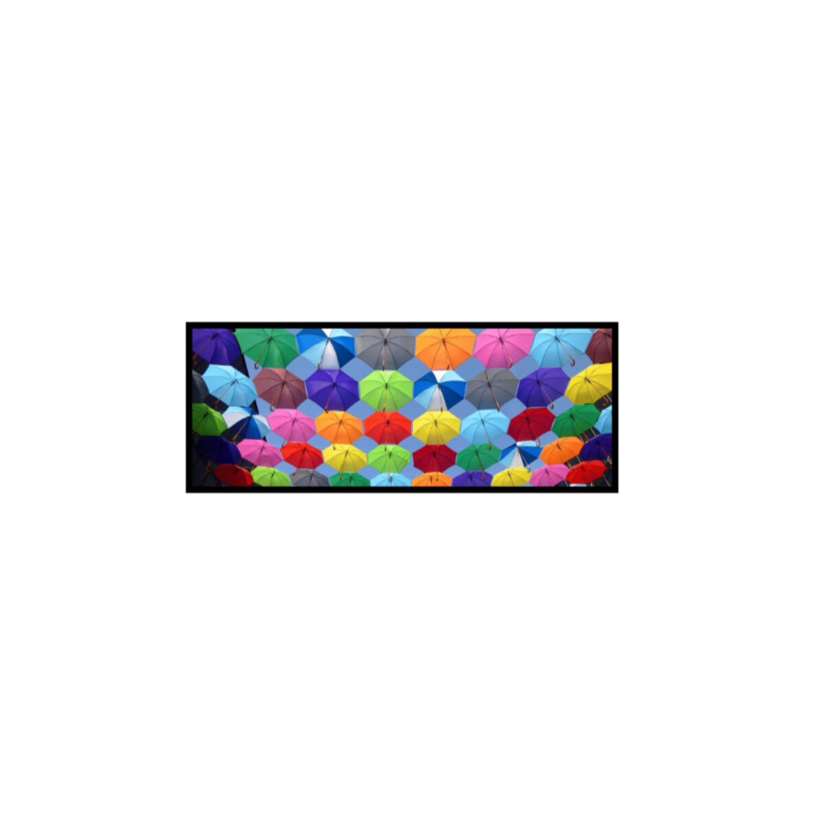 ViviSign SH123N stretched display, front view showing a colorful umbrella image