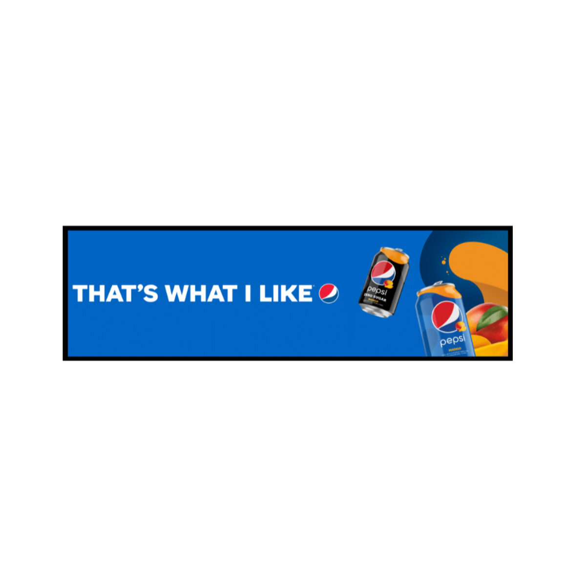 ViviSign SH286W stretched display, front view showing a drinks advert with black bezel