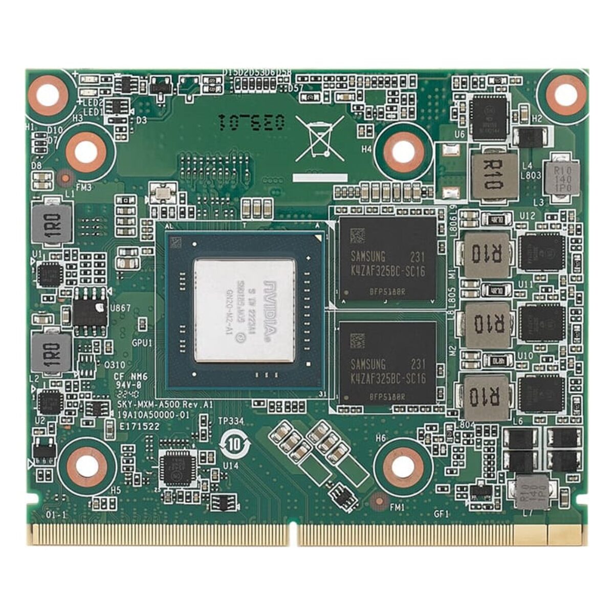 Advantech SKY-MXM-A500 NVIDIA RTX A500 Embedded MXM GPU module, component side