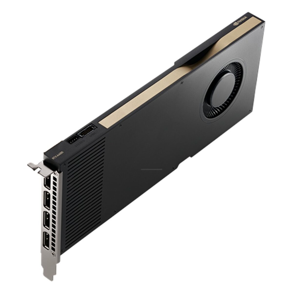 Advantech SKY-QUAD-A4000H16B NVIDIA RTX A4000H workstation graphics card, angled view