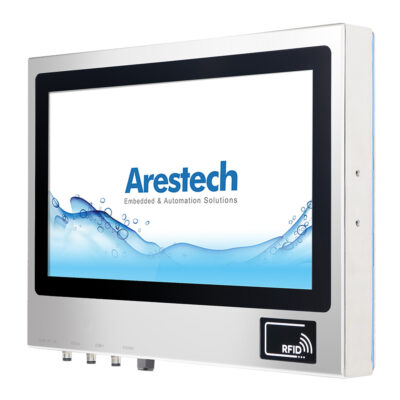 TPM-3621 21.5″ 5-Wire Resistive Full HD Stainless Steel Touch Monitor with IP66/IP69K Sealing and M12 Connectors