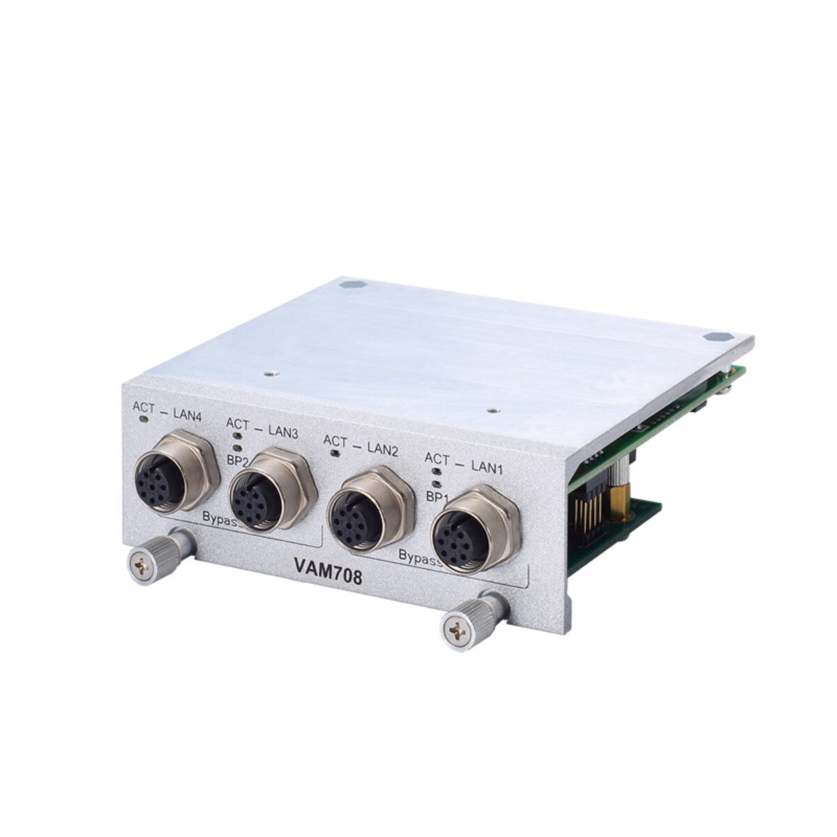 Axiomtek VAM708 4x M12 A-coded GbE LAN tBOX Expansion Module