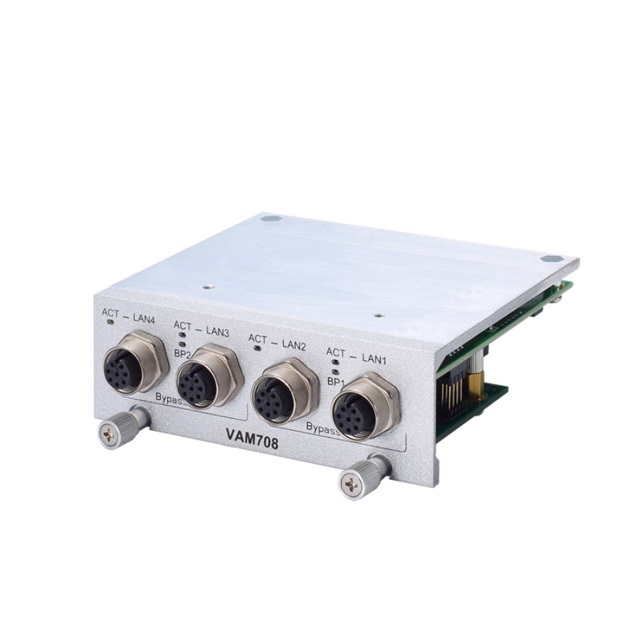 VAM708 4x M12 A-coded GbE LAN tBOX Expansion Module
