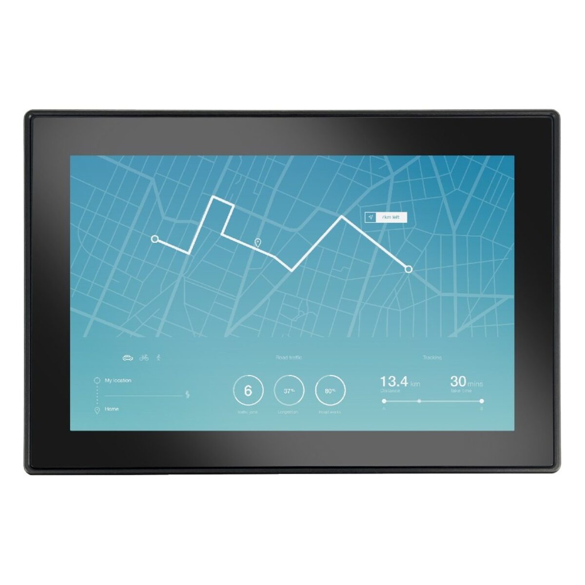 Sintrones VPC-101RA1S NXP i.MX 8 10.1" panel PC, front view with touchscreen