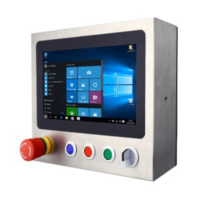 W10IE3S-SPH2-B 10.1″ IP65 Stainless Steel PCAP Panel PC with Emergency Stop and Intel Celeron N6211