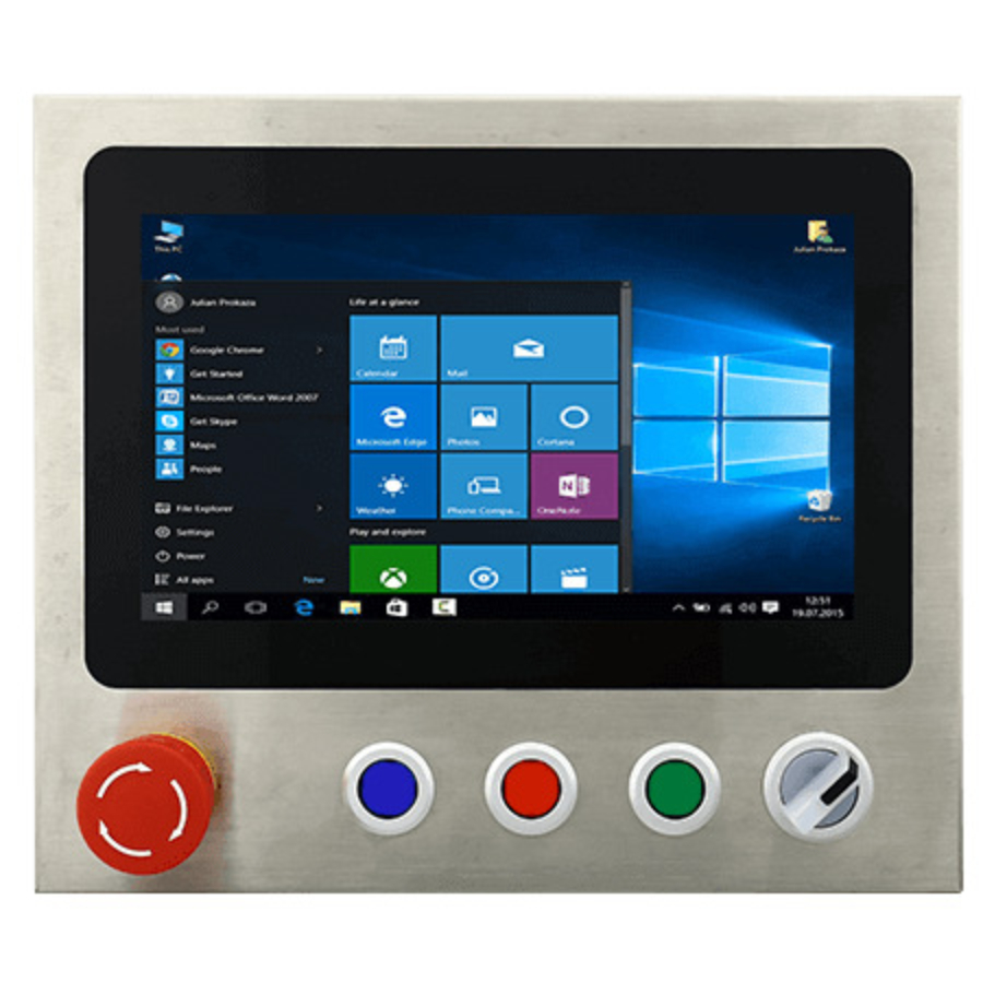 W10IE3S-SPH2-B 10.1″ Intel Celeron N6210 IP65 Stainless HMI with Push Buttons