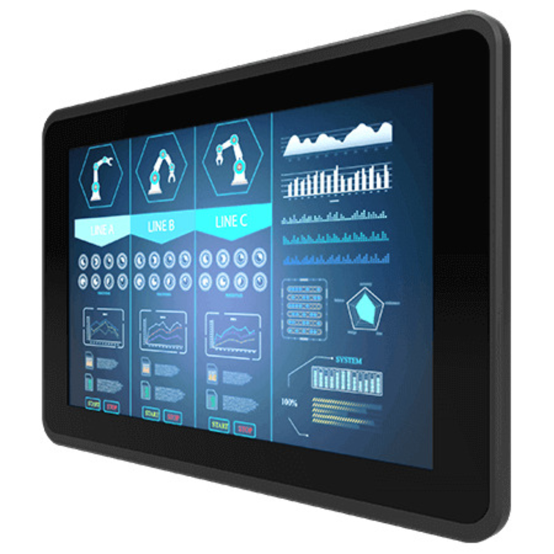 W10L100EHH2OD 10.1″ Outdoor WXGA Sunlight Readable PCAP Touch Panel