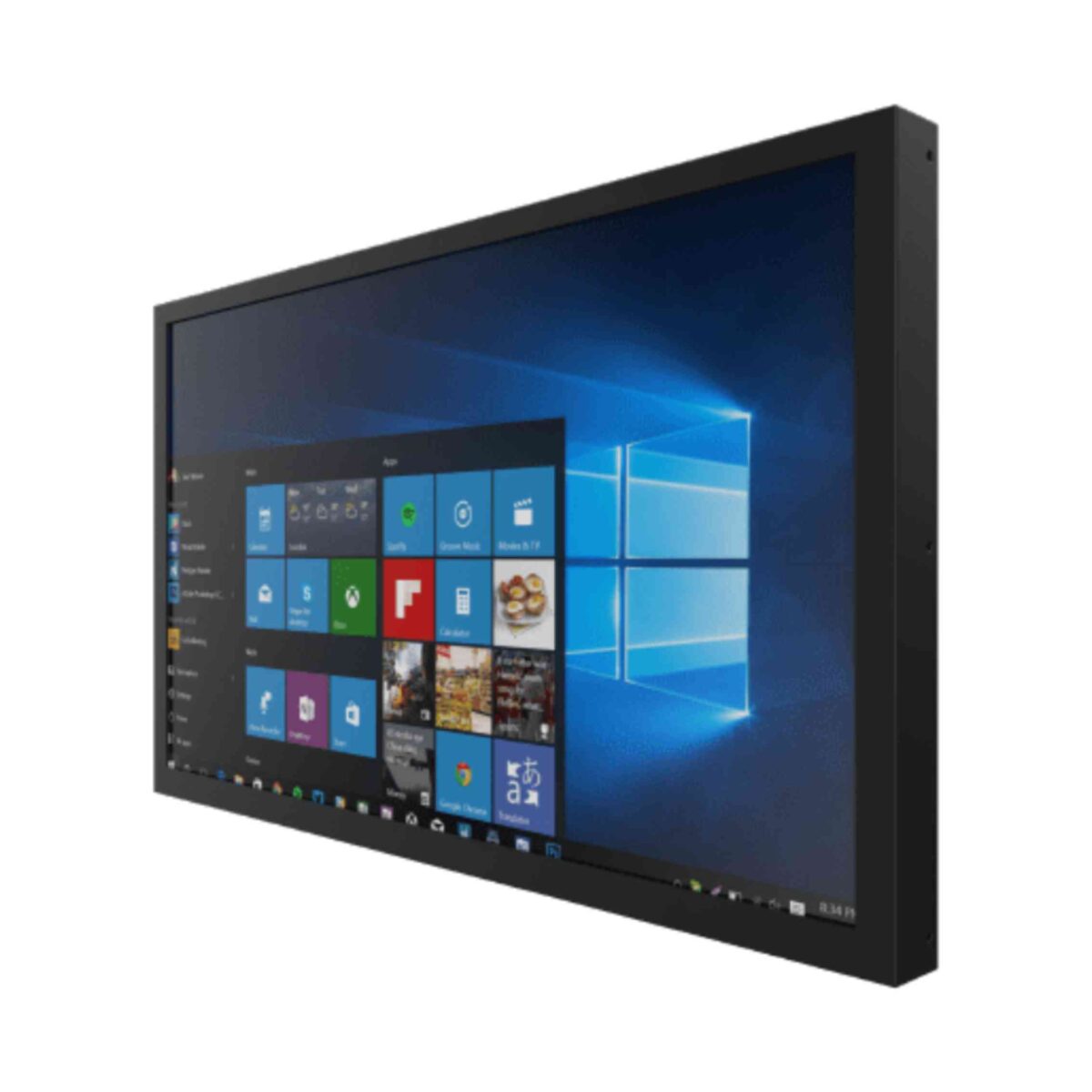 Winmate W22IT7T-CHA3 panel PC, angled front view of the black widescreen chassis