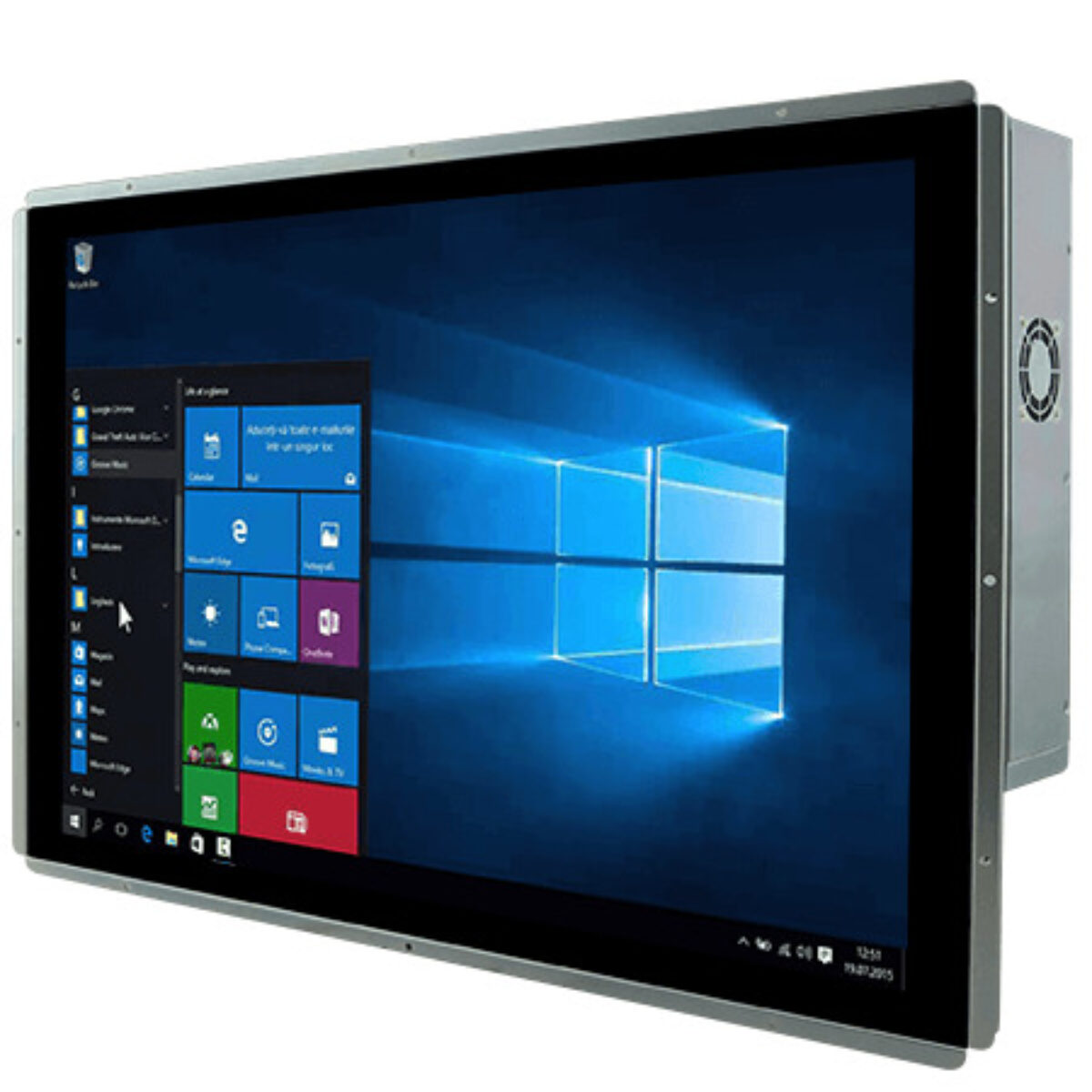 Winmate W24IT7T-POA2 23.8 inch HMI panel PC, angled front view